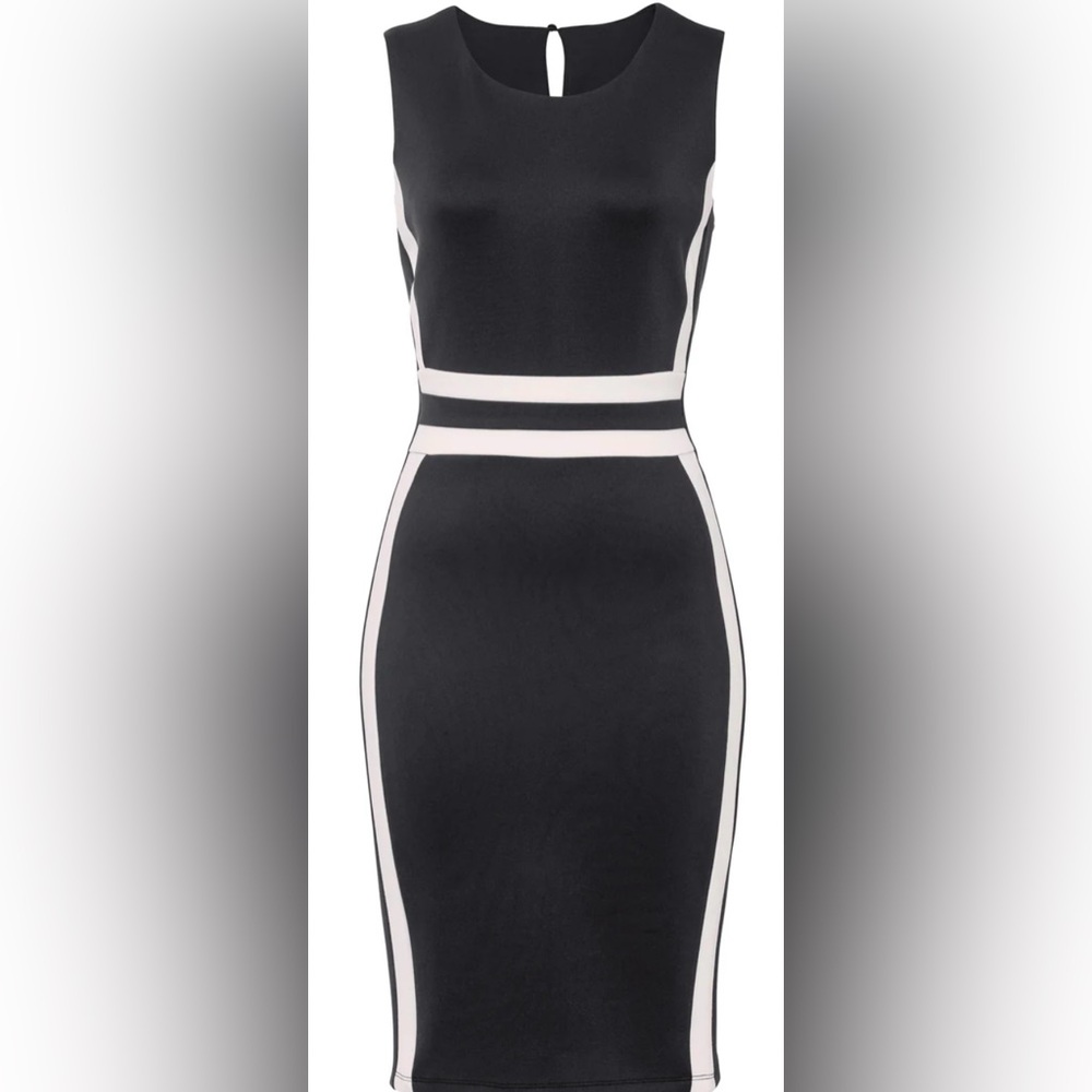 Venus Bodycon Dress Black and White XL